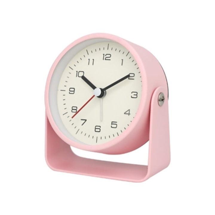 Gertiz asztali óra, ébresztő, 3.5 inch, fém, rózsaszín
