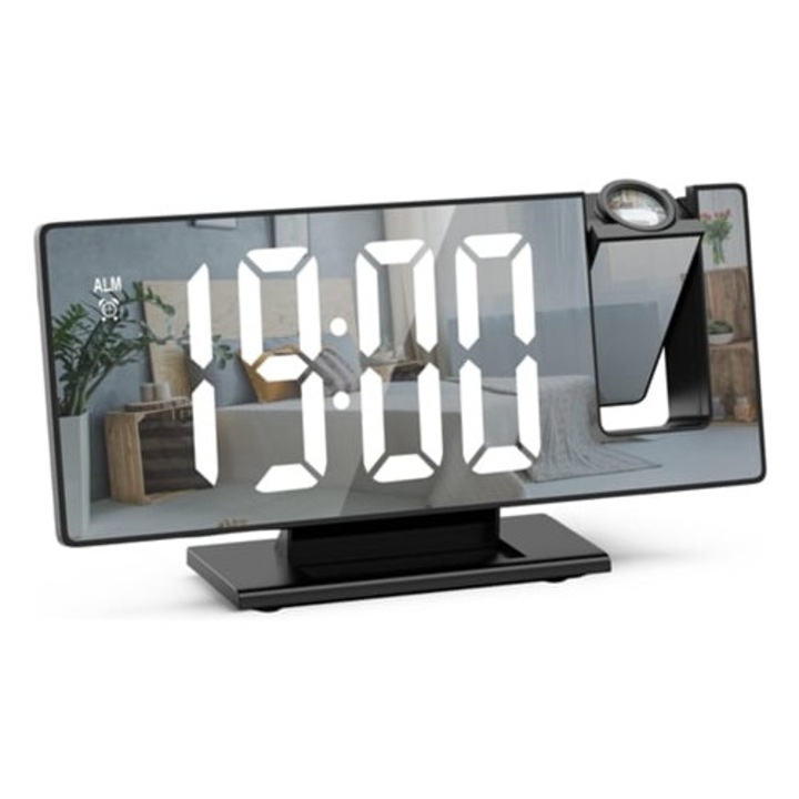 Digitális dekorációs óra vetítéssel, Gertiz, LED kijelző, hálószobába