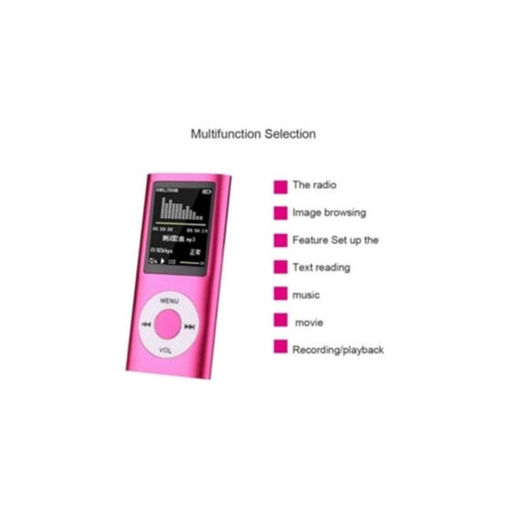 MP3 lejátszó, 32 GB, hordozható, 1.8 hüvelykes kijelző, piros