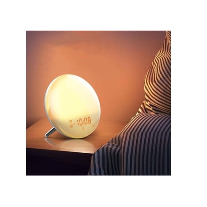 Gertiz ébresztőóra kettős riasztással, ébresztőfénnyel, 7 színnel, készlet