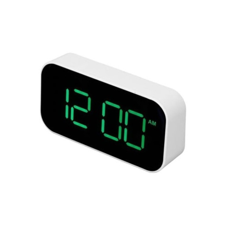 Ceas decorativ digital cu display LED verde, pendul, USB, 30x10x5cm