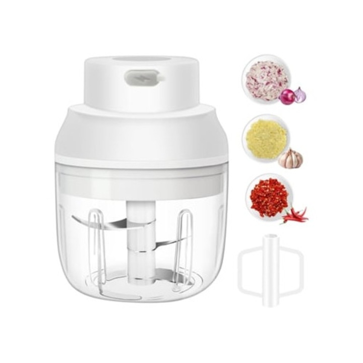 Tocator electric pentru usturoi 250ml, GERTIZ, pentru legume, ceapa, ghimbir, piper alb