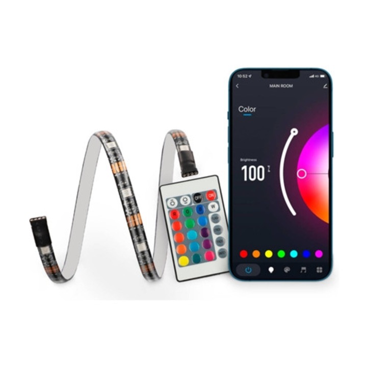 Benzile LED Ksix, set de 6, 16 culori RGB, 53x6cm