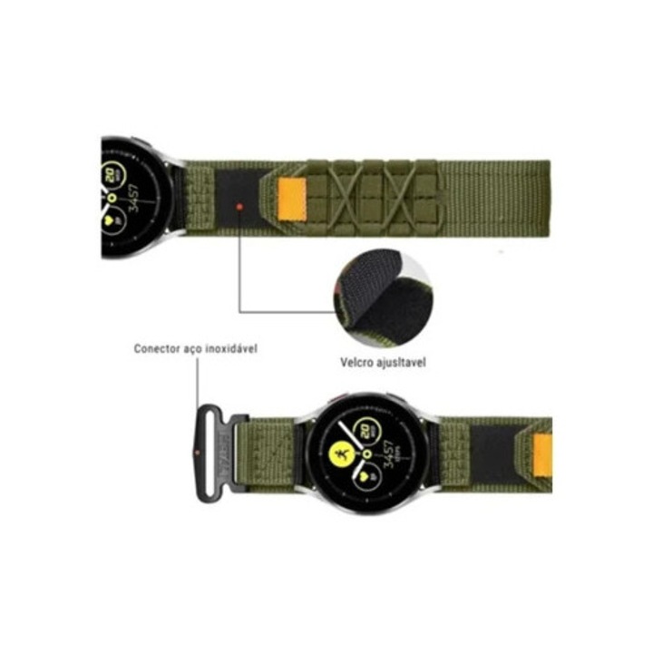 Katonai nylon szíj Garmin Fenix Pro-hoz, zöld