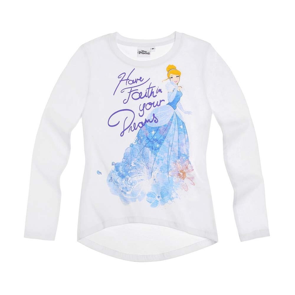 Bluza cu maneca lunga, alb, Disney Princess, bumbac-2ani