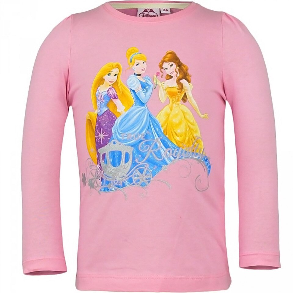 Bluza cu maneca lunga, roz deschis, Disney Princess, bumbac-4ani