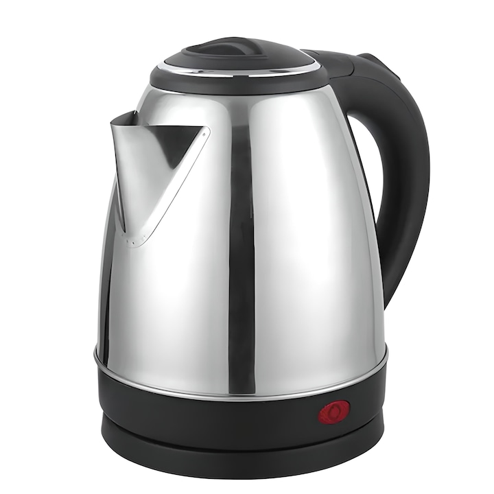 Fierbator Electric Retoo din INOX, 1355W, 1.8l, Baza Rotativa 360°, Negru-Argintiu