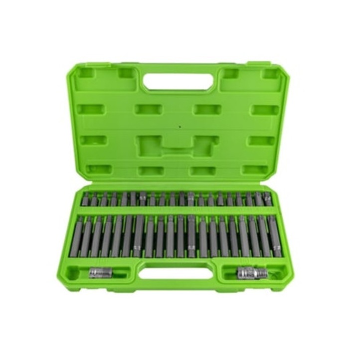 Set cutie unelte cu 42 biti pentru suruburi Torx, Umbrako si cu 12 fete