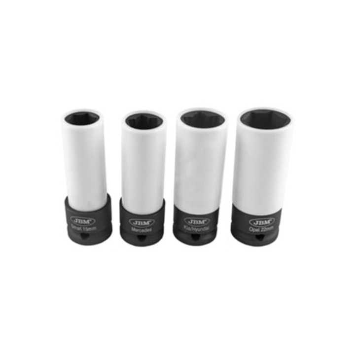 Set de 4 chei cu impact pentru roti din aliaj, 1/2''