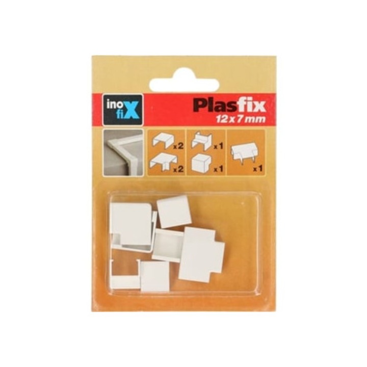 Accesorii pentru canal tehnic Plasfix 12x7mm, set, alb