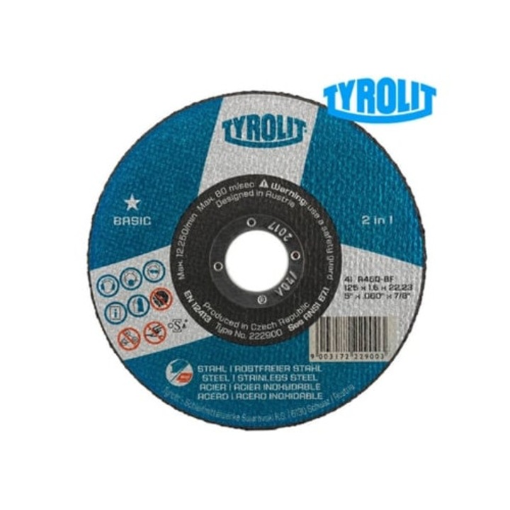 Disc de taiere TYROLIT 125x2.5x22.23mm