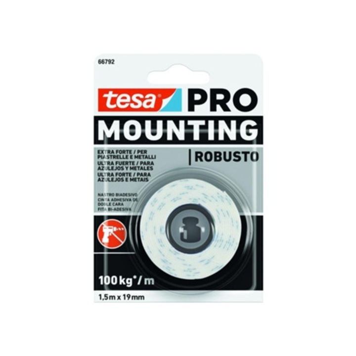 Banda adeziva dublu fata TESA, 1.5Mx19Mm