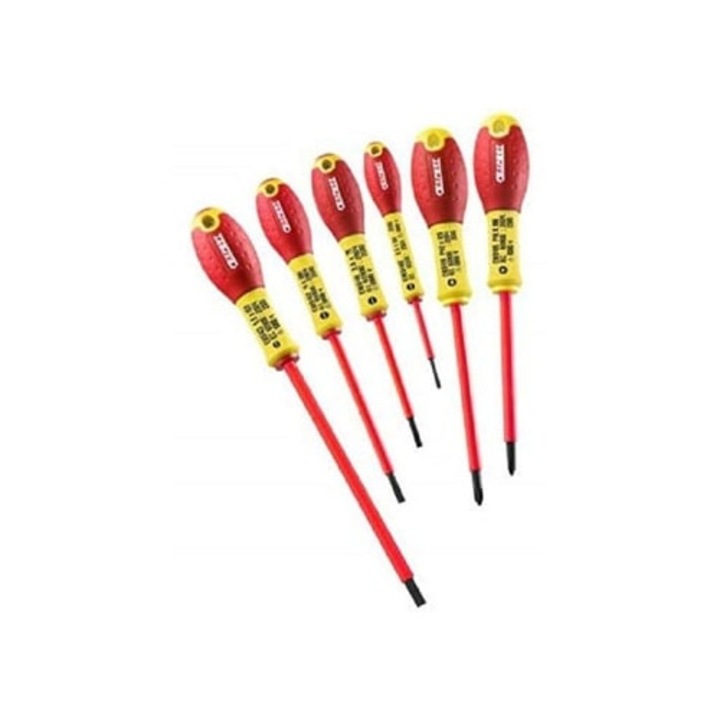 Stanley Expert E160911 szigetelt csavarhúzó készlet, 6 darabos, 1000V, piros