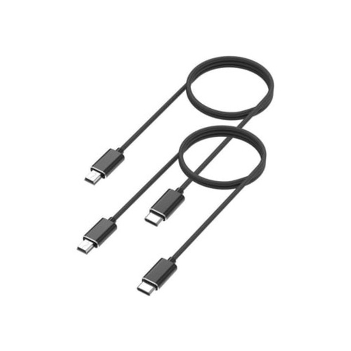 Set 2 cabluri Mini USB/USB C pentru Canon Powershot A10/A100/A1000 IS/A1100 IS/A1200/A1300/A1400/A20, 1m, negru