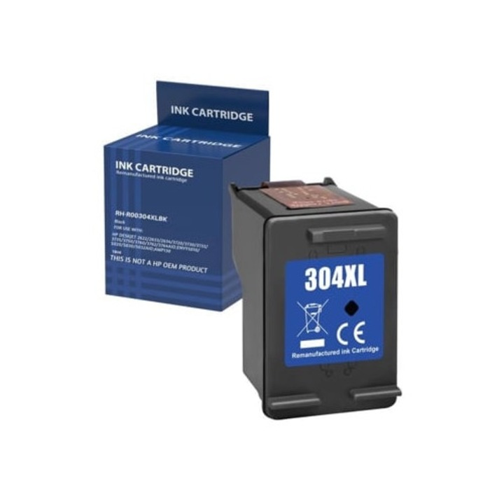 Fekete tintapatron kompatibilis HP 304XL Deskjet 2600, 2620, 2630, 3720, 3730, 3750, 3760, Envy 5000, 5010, 5020, 5030, 5050 nyomtatókhoz