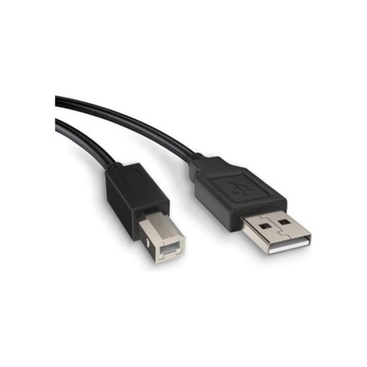Cablu USB pentru imprimanta 1.5m, USB 2.0, compatibil cu imprimante si scanere Canon, HP, Dell, Epson, Brother, Lexmark, Pixma, Samsung, Xerox