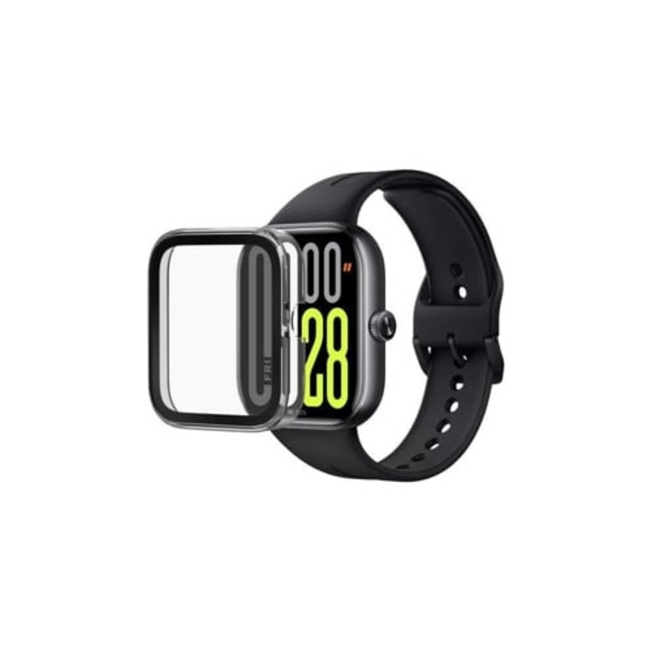 Átlátszó tok Xiaomi Redmi Watch 5-höz, kemény védelem, Phonillico edzett üveggel