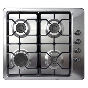 Plita Gaz Pyramis 5397, 4 arzatoare, gratare fonta, butoane laterale, inox Plita Gaz Pyramis 5397, 4 arzatoare, gratare fonta, butoane laterale, inox