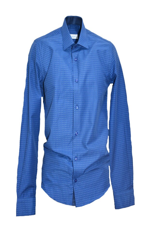 Camasa pentru barbati, cu imprimeu de buline , D&J Exclusive, Albastru