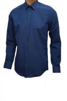 Camasa cu imprimeu de buline , model slim , D&J Exclusive , Bleumarin, Albastru marin Camasa cu imprimeu de buline , model slim , D&J Exclusive , Bleumarin, Albastru marin