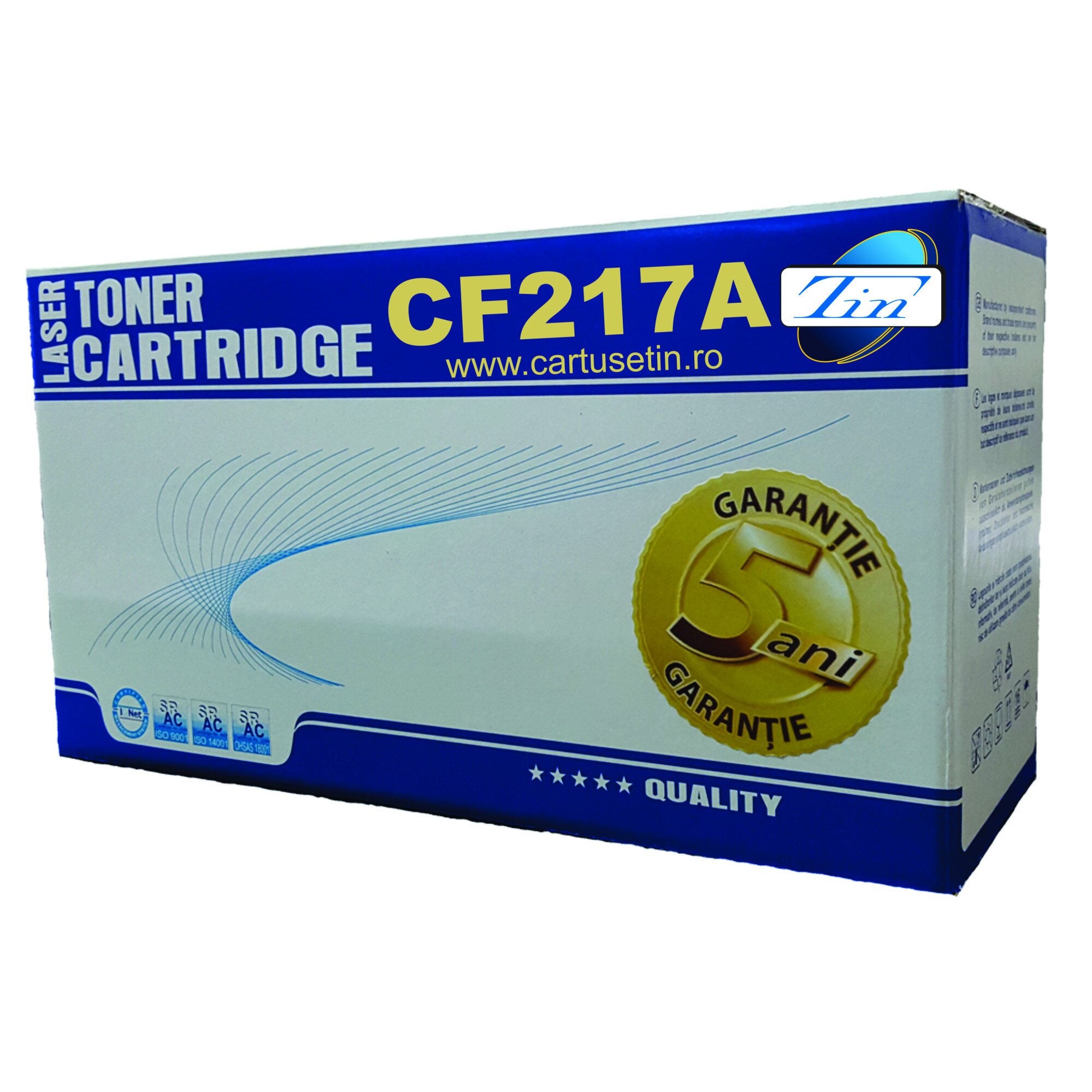 Cartus toner (laser), marca TIN, model compatibil cu HP CF217A / HP 17A, negru, 1600 pagini