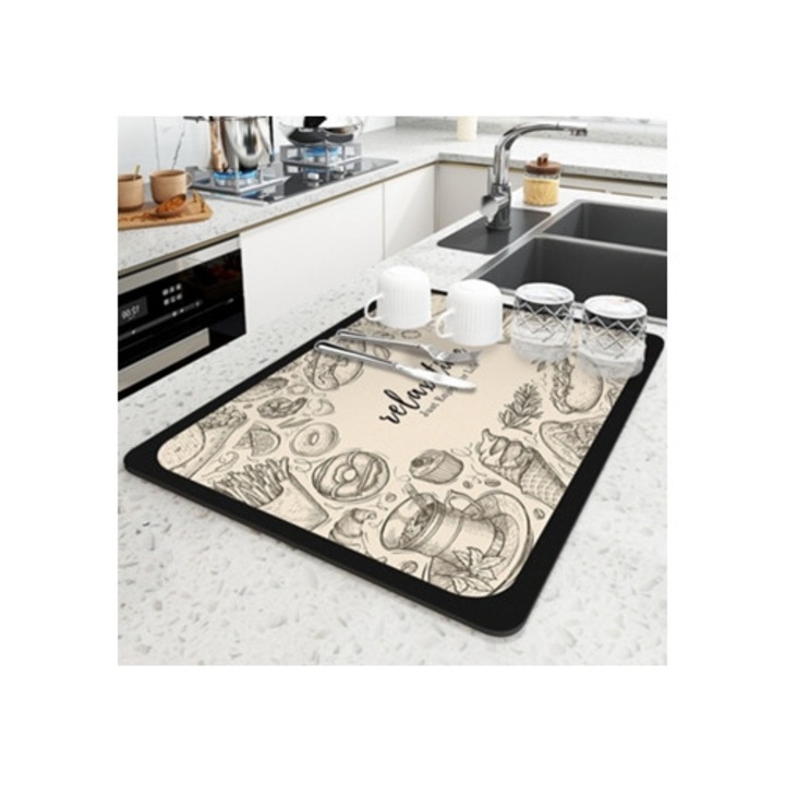 Edényszárító, 40x50cm, szárított, csúszásmentes, hőálló