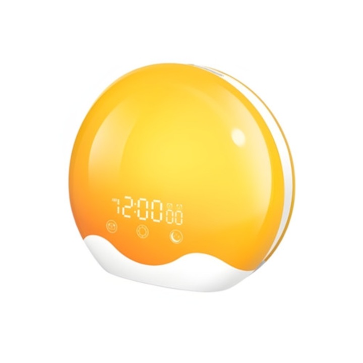 Dekoratív ébresztőóra, dupla világítás, érintőképernyő, többszínű
