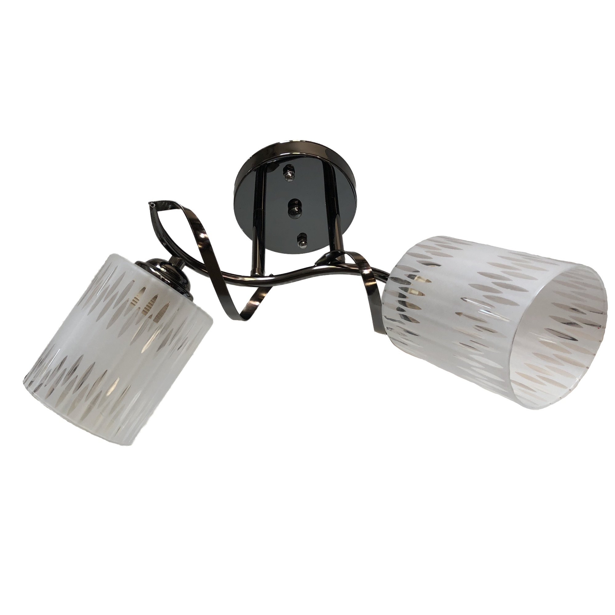 Lustra sfy 9058/2, 2*e27, culoare Tytan lucios, abajur semi transparent