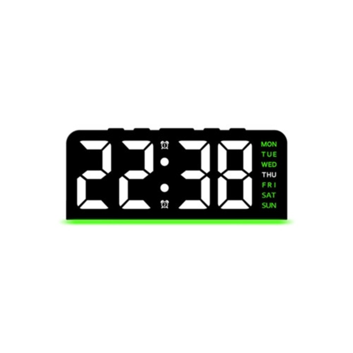 Gh8033 digitális dekoratív óra, hangulatvilágítás, fekete, multifunkcionális