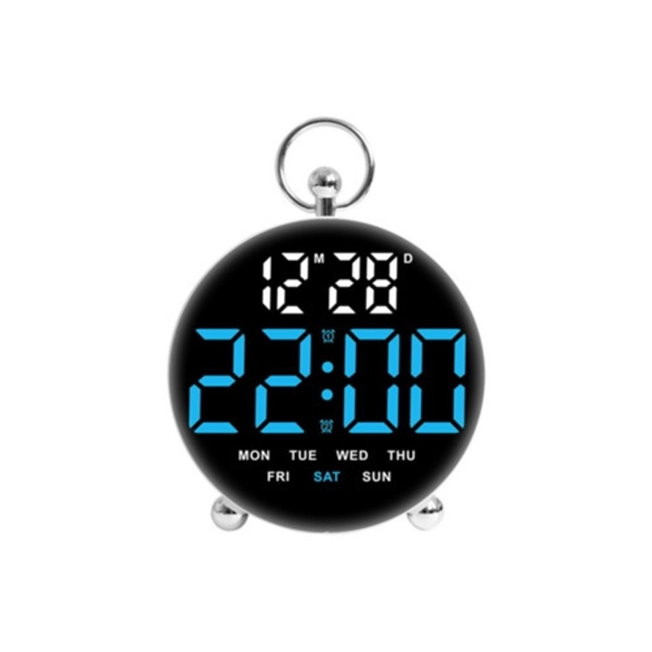 Többfunkciós LED dekoratív óra 8029 fehér, ébresztővel, diákasztalra