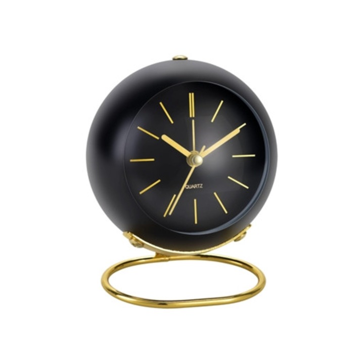 Dekoratív analóg óra, éjszakai világítás, elemes működés, kvarc szerkezet, fekete