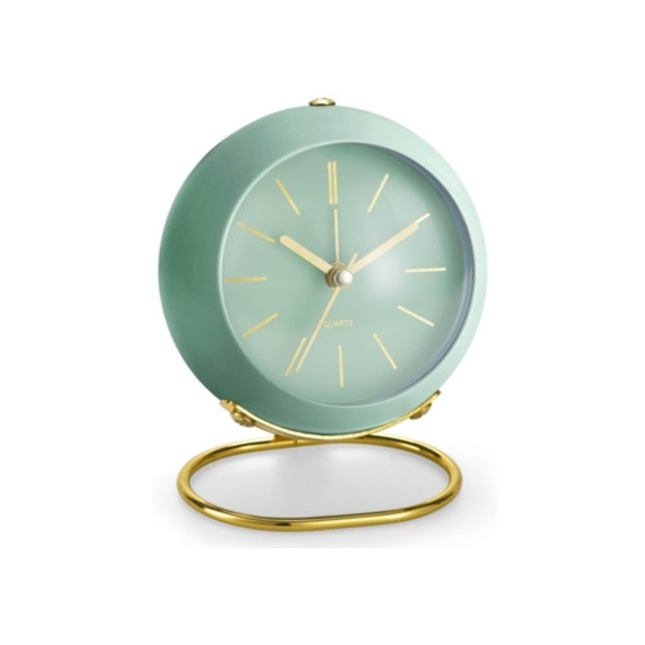 Dekoratív analóg óra, éjszakai világítás, csendes, elemes működés, kvarc szerkezet, zöld