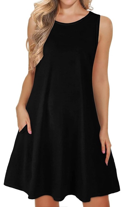 Rochie sport WNEEDU, fără mâneci, neagr, Negru