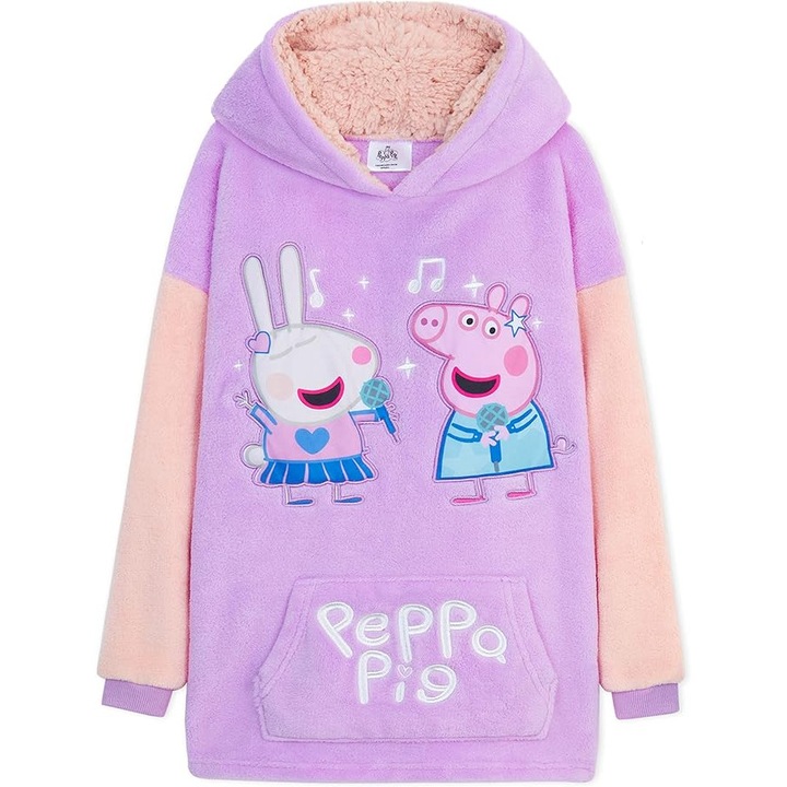 Hanorac Supradimensionat pentru Copii Peppa Pig – Hanorac cu Gluga Moale pentru Fete, Pulover Calduros si Confortabil, Marime unica 3-5 Ani – Peppa Pig