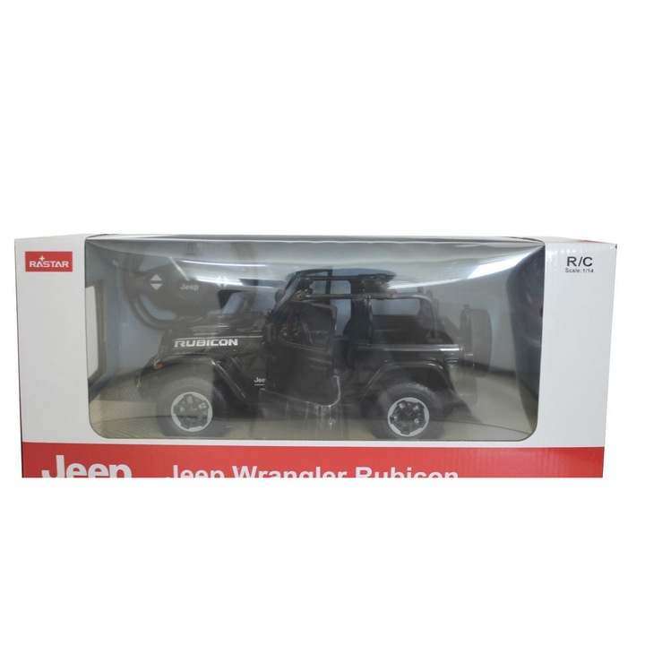 Rastar Jeep Wrangler Rubicon távirányítós autó, 1:14 méretarány, 2WD, gumiabroncsok, piros