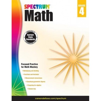 Spectrum Math Workbook, Grade 4, Spectrum (Compiled by) Spectrum Math Workbook, Grade 4, Spectrum (Compiled by)