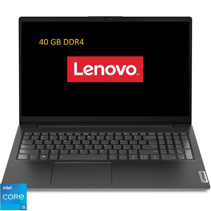 Laptop Lenovo cu procesor Intel® Core™ i5-13420H pana la 4.6GHz, 15.6" FHD, IPS, 40GB DDR4, 1 TB SSD, Intel® UHD Graphics, No OS, Black granite