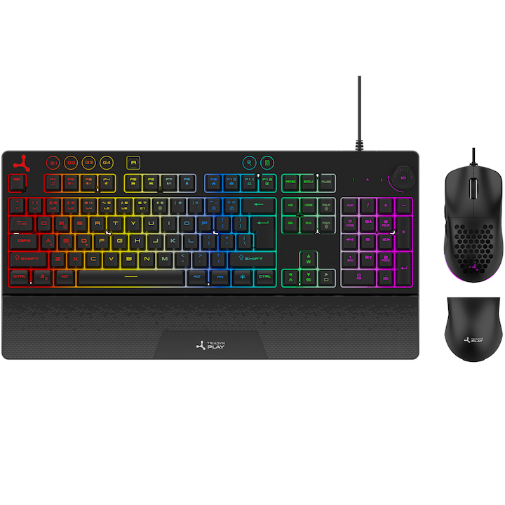 Tastatura Gaming Aula Dragon Deep, Negru / Albastru