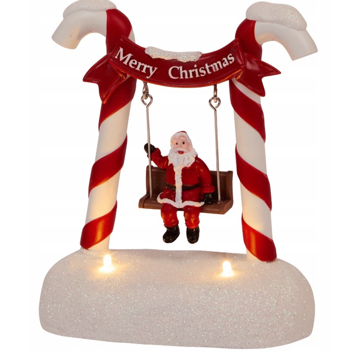 Satul de Craciun, Mos Craciun pe un leagan, acadele cu LED-uri