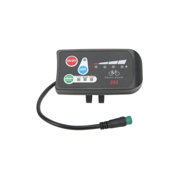 Könnyű, ABS LED kijelző elektromos kerékpárhoz, vízálló csatlakozóval a módosításhoz