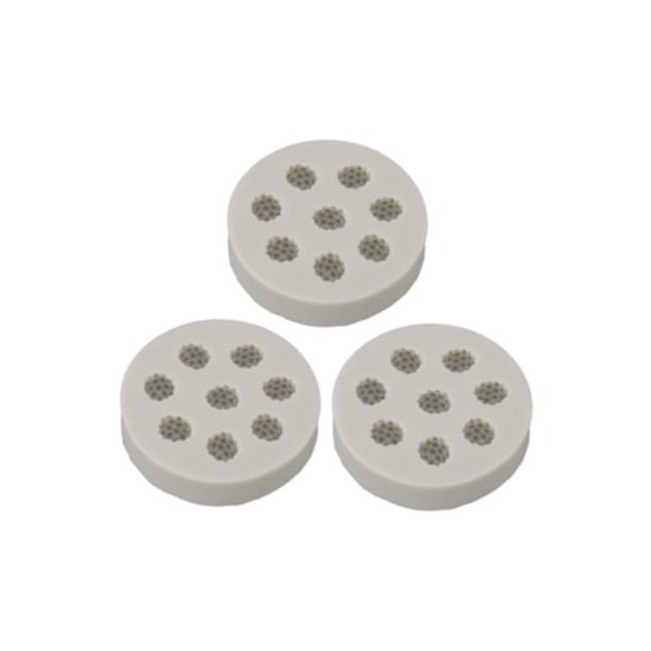 Matrita din silicon in forma de zmeura, 3 bucati, flexibila si moale pentru prajituri DIY, pasta de zahar si ciocolata