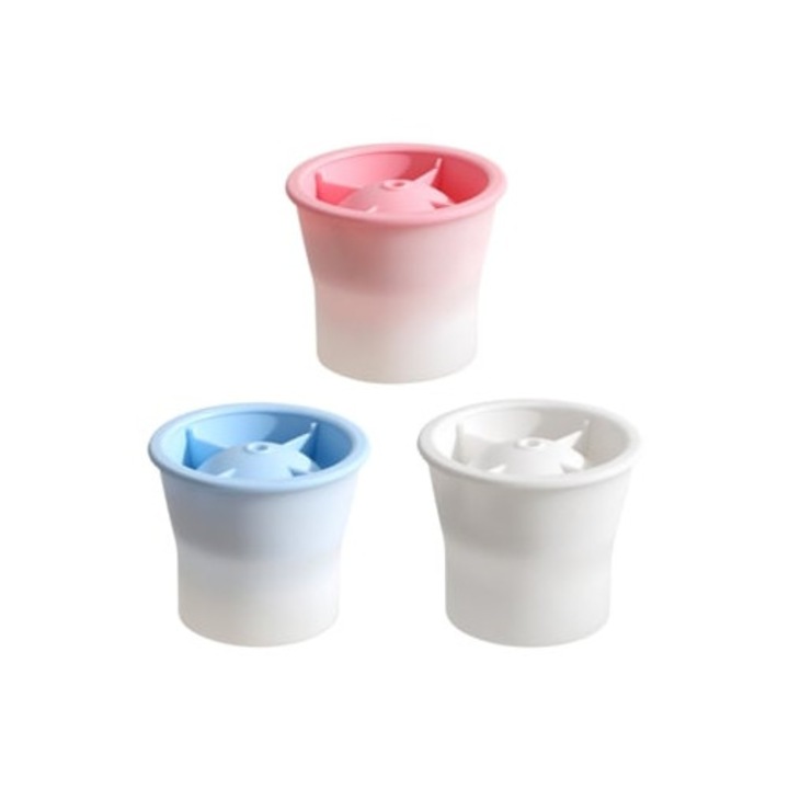 Kerek, egymásra rakható szilikon jégkockakészítő forma, fedéllel