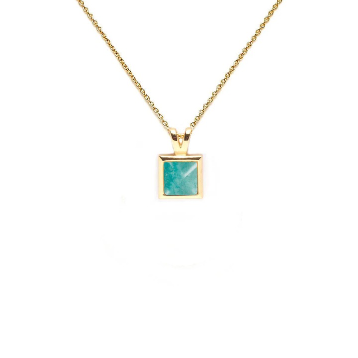 Colier L’Atelier Emma&Chloé Lucile, Argintiu, Turcoaz