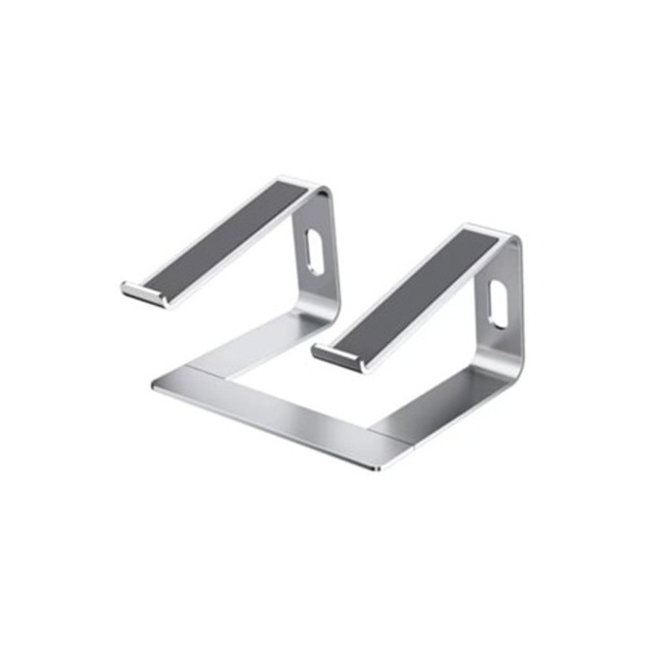 Suport laptop din aluminiu, ergonomic, cu ventilatie, 30x25x10cm