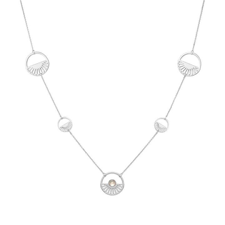 Colier L’Atelier Emma&Chloé Melodie, Argintiu, Aventurin