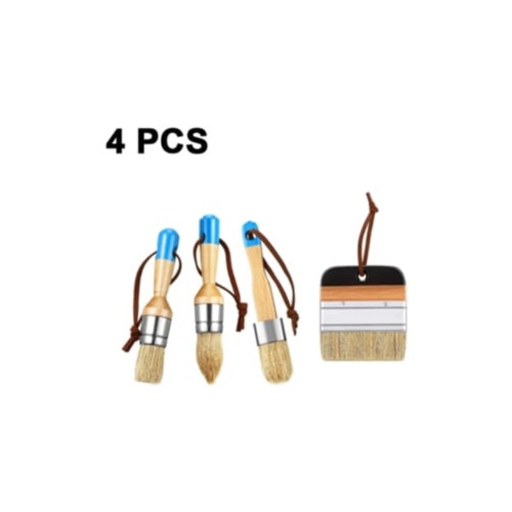 Set de 4 pensule din peri naturali pentru vopsea