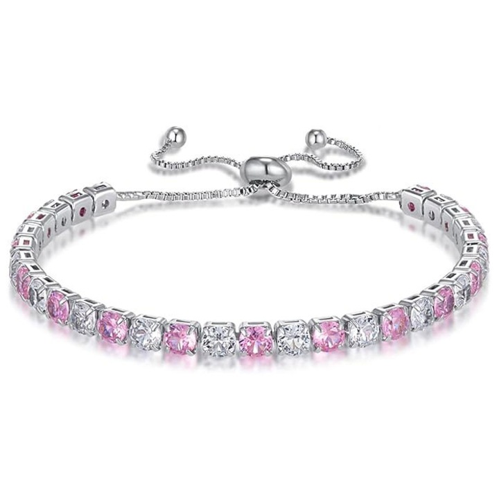 Bratara din argint Sparkling Tennis, RASK, cu zircon, Reglabila