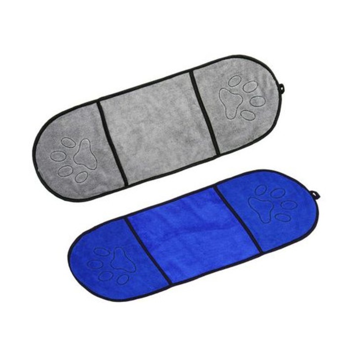 2 darabos kisállattörlő szett, szürke/kék