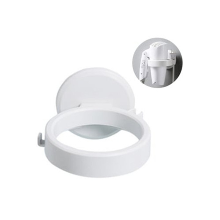 Suport de perete pentru uscator de par, Organizator de baie din plastic impermeabil cu adeziv puternic, Fara deteriorarea peretelui