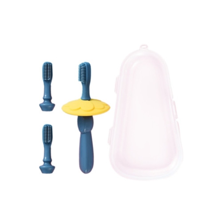 Periuta de dinti pentru copii mici, Silicon, Albastru